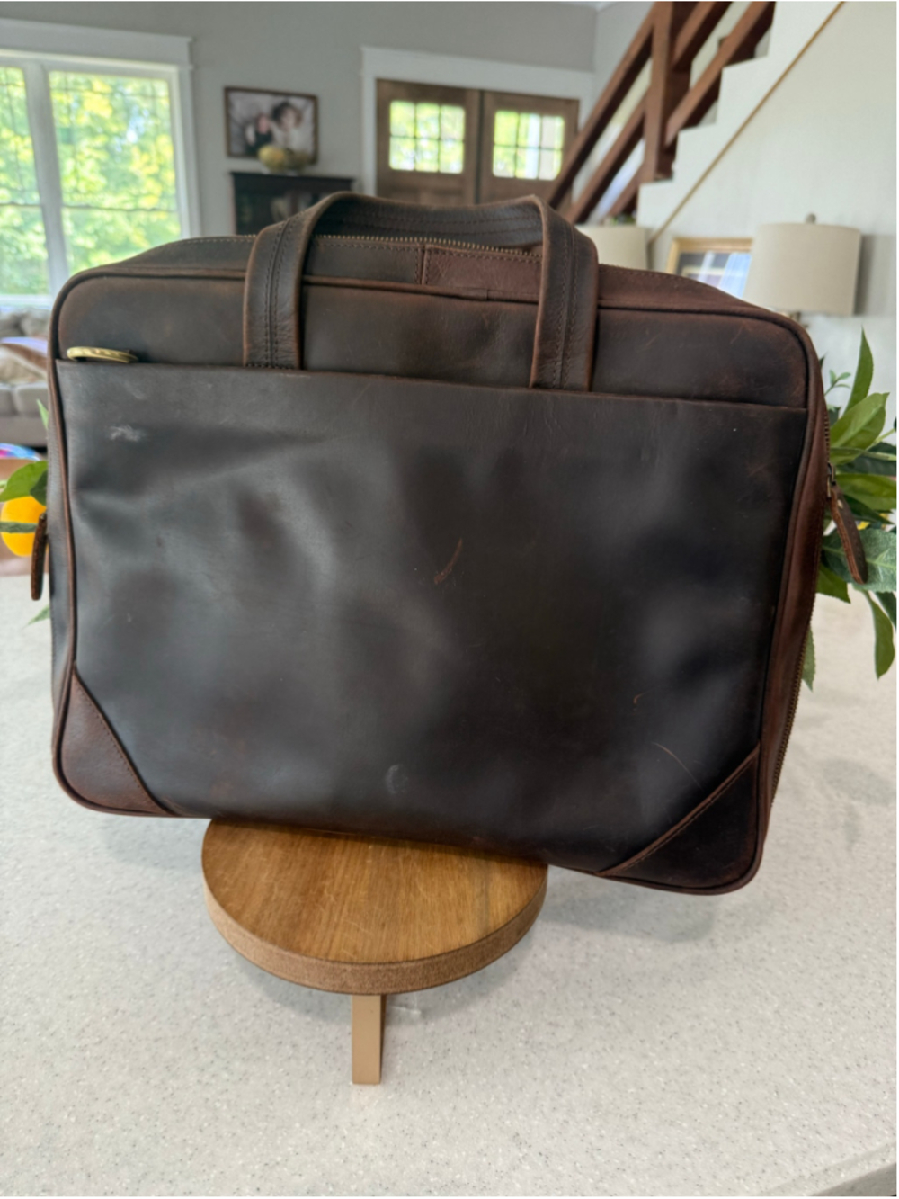 Men's Leather Computer Bag - Picture 3 of 8